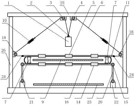 Gravity steel wire conveyor belt horizontally travels through the degaussing frame device