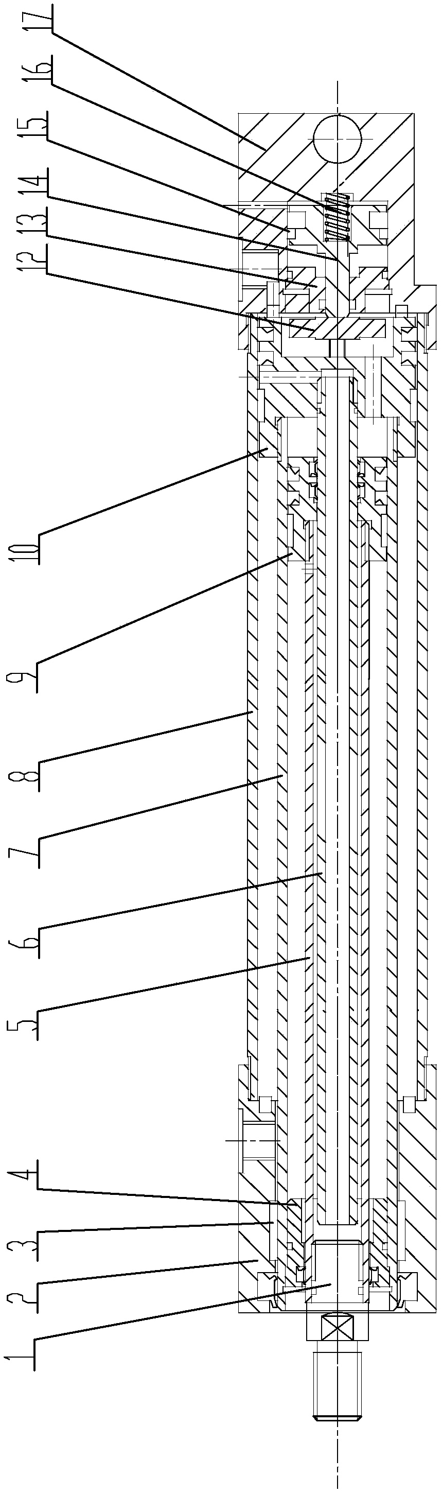 Bidirectional on-load multi-stage air cylinder capable of being mounted horizontally