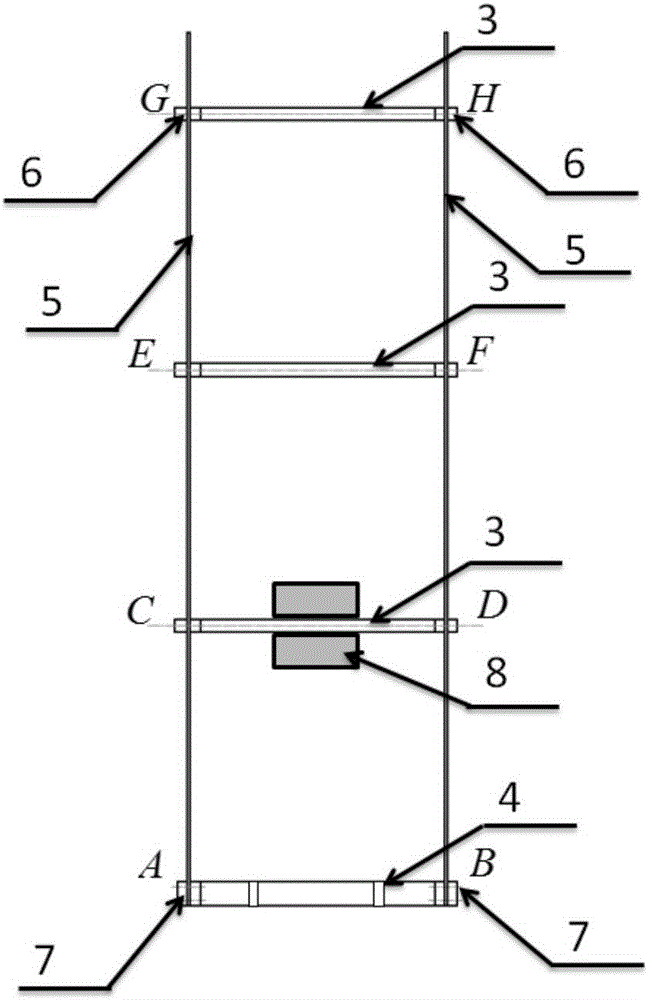 Multilayer frame teaching experiment model and experiment method thereof