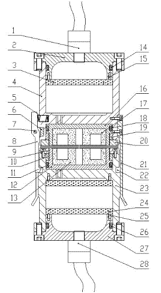 Deep-sea non-contact electric power transmission packaging structure