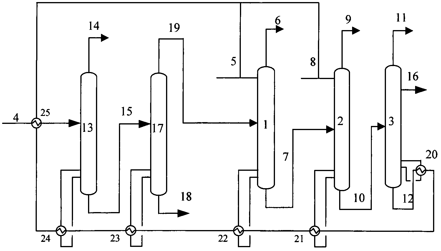 Iso-butane, n-butane and butylene separation and purification method