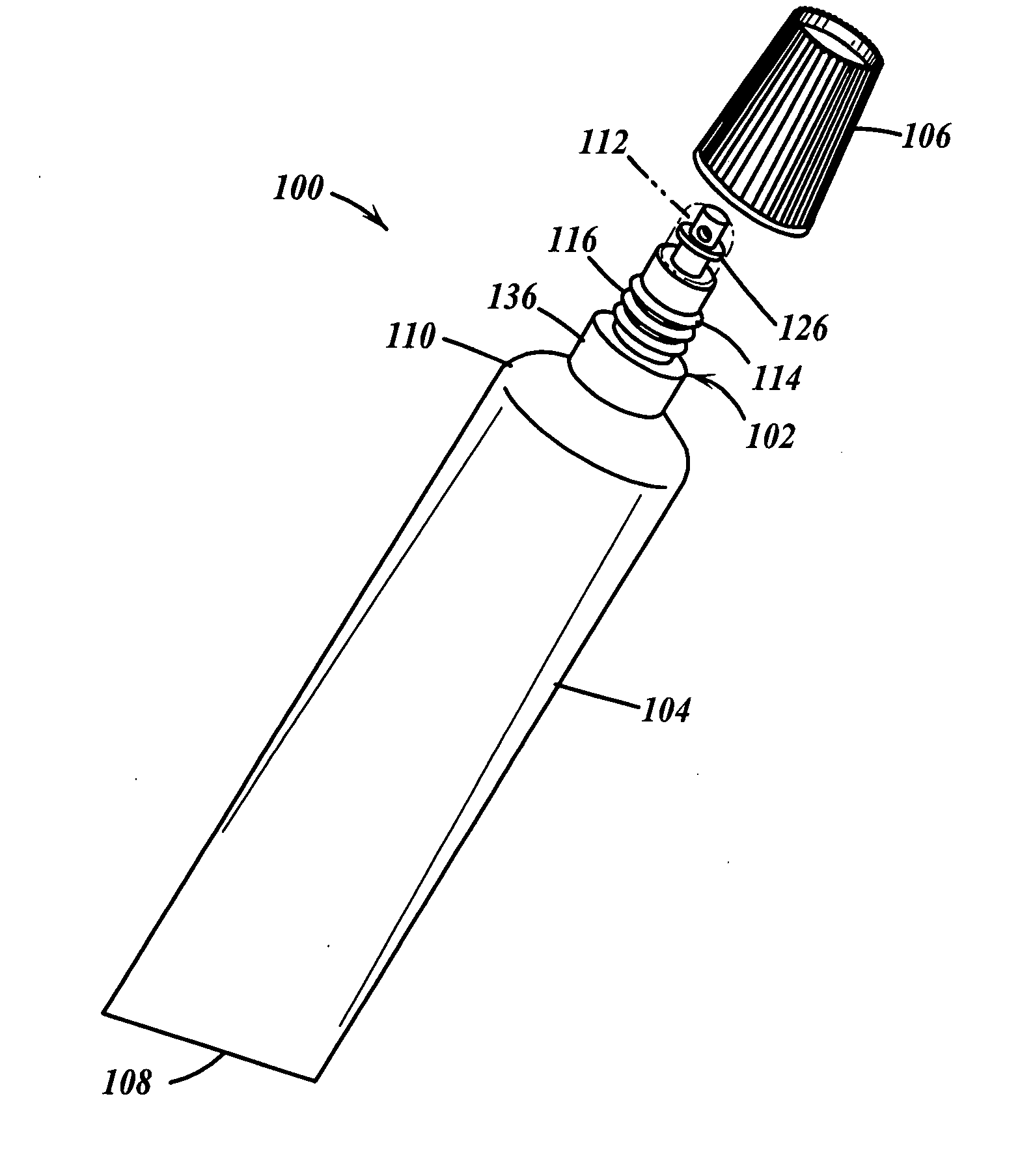 Container and valve assembly for storing and dispensing substances, and related method