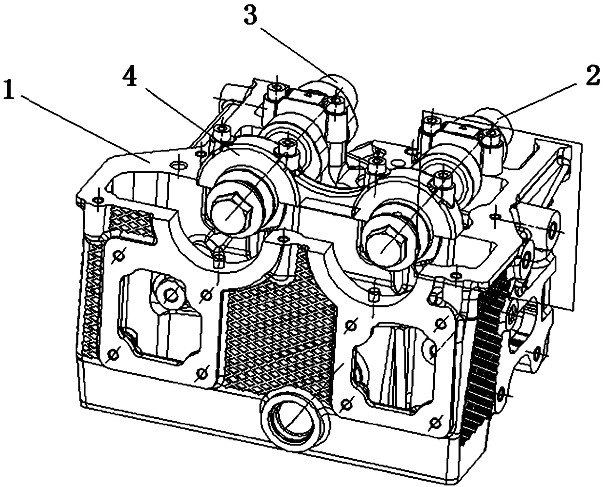 Camshaft bearing cover thrust structure