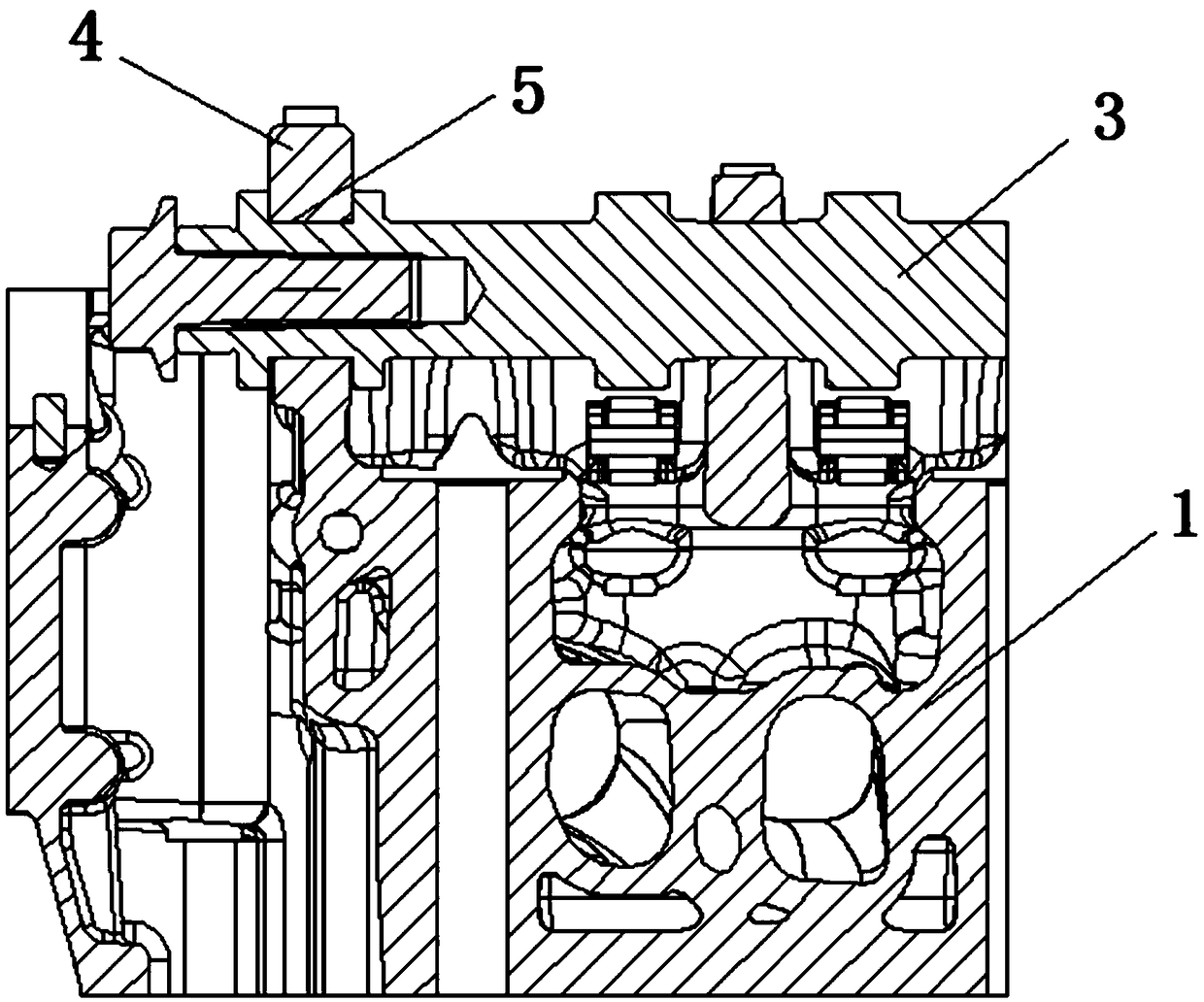 Camshaft bearing cover thrust structure