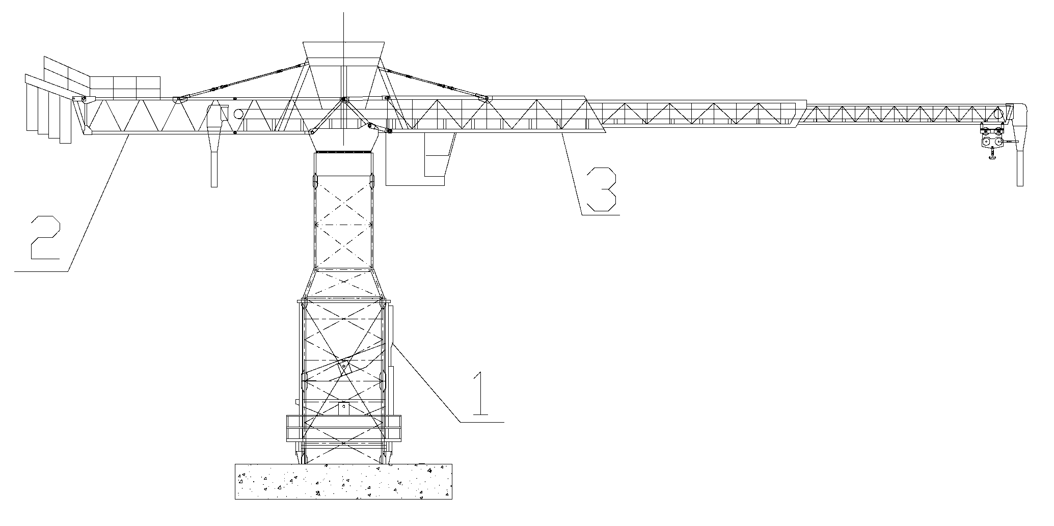 Multi-functional material conveying, distributing and hoisting equipment