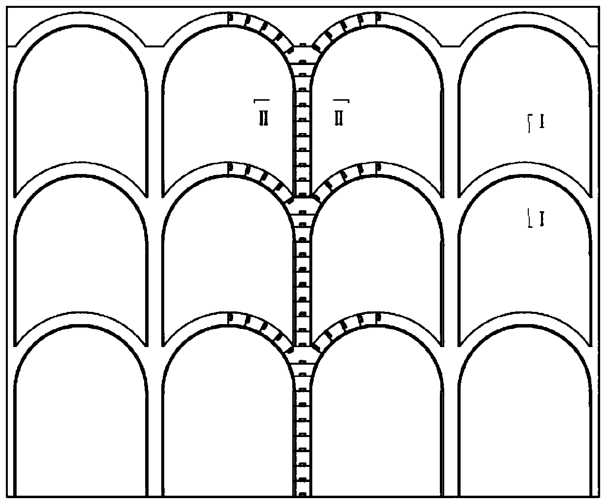 Mortise and tenon type prefabricated interlock block arch revetment