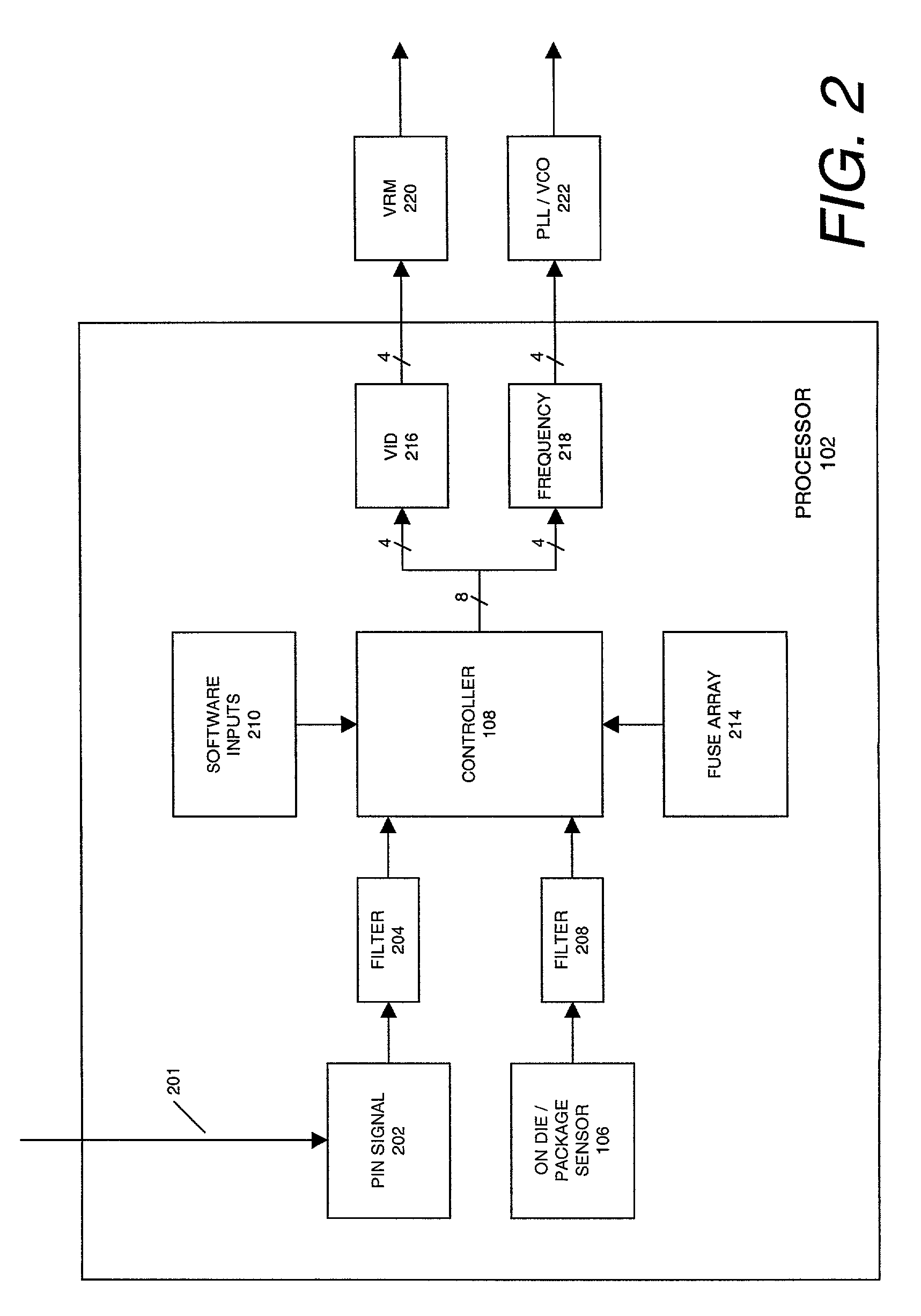 Method and apparatus for adjusting the voltage and frequency to minimize power dissipation in a multiprocessor system