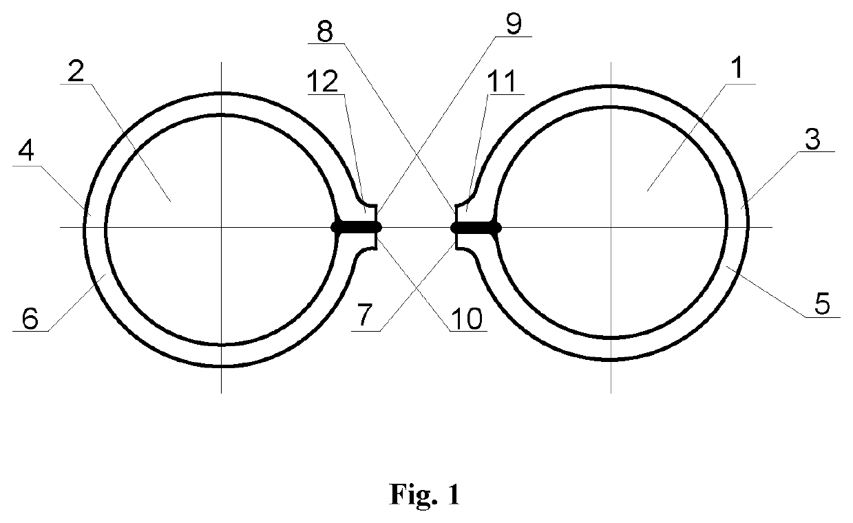 Long flexible tubing element (variants)
