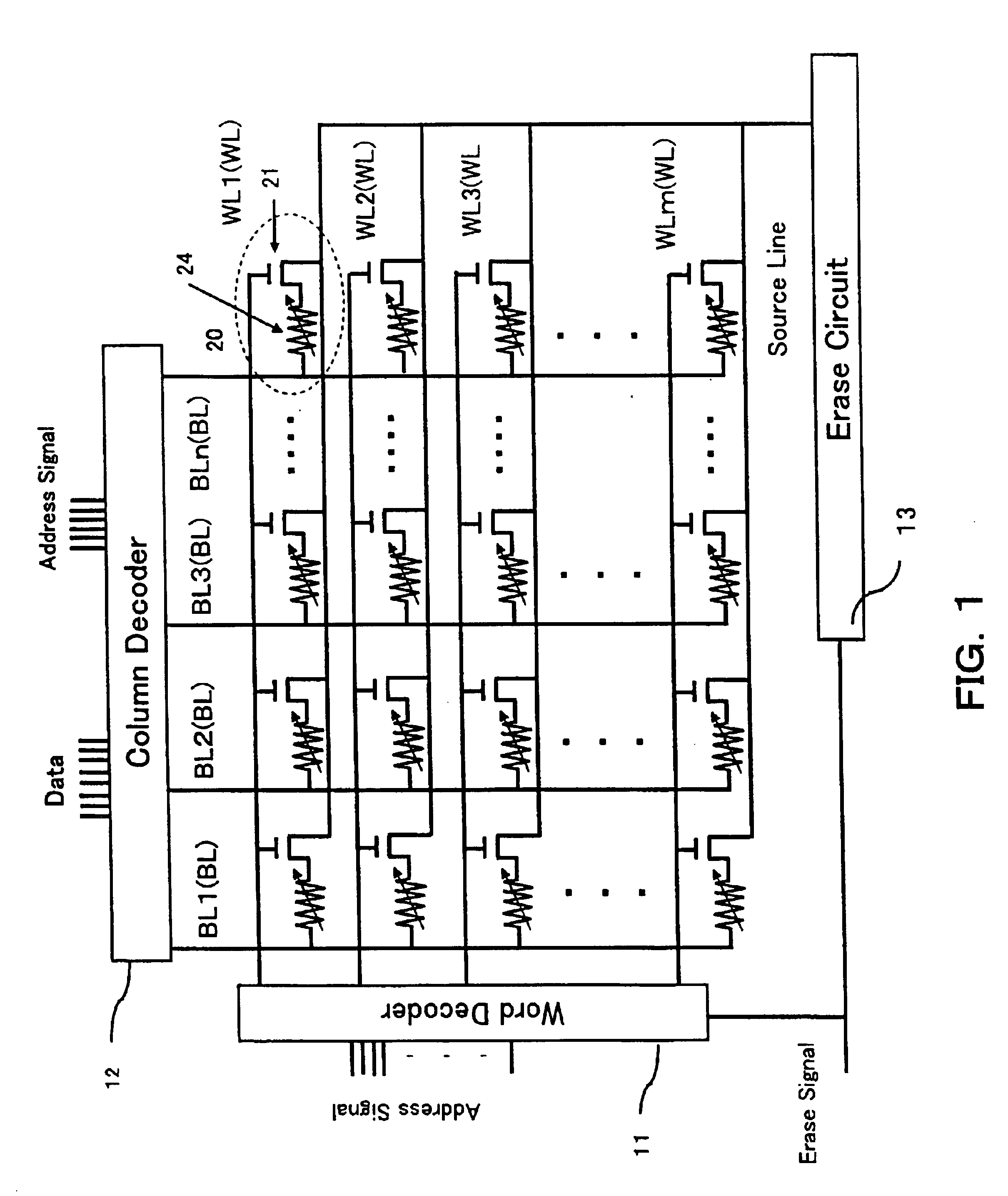 Semiconductor memory device and erase method for memory array