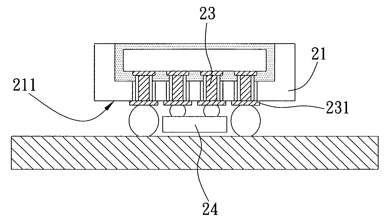 Multi-chip stack structure having through silicon via and method for fabrication the same