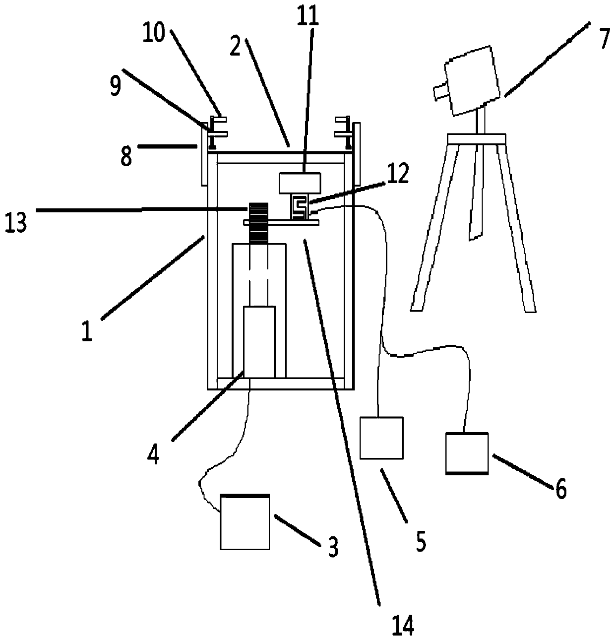 Experimental device for studying vertical penetration phenomenon of floating ice plate