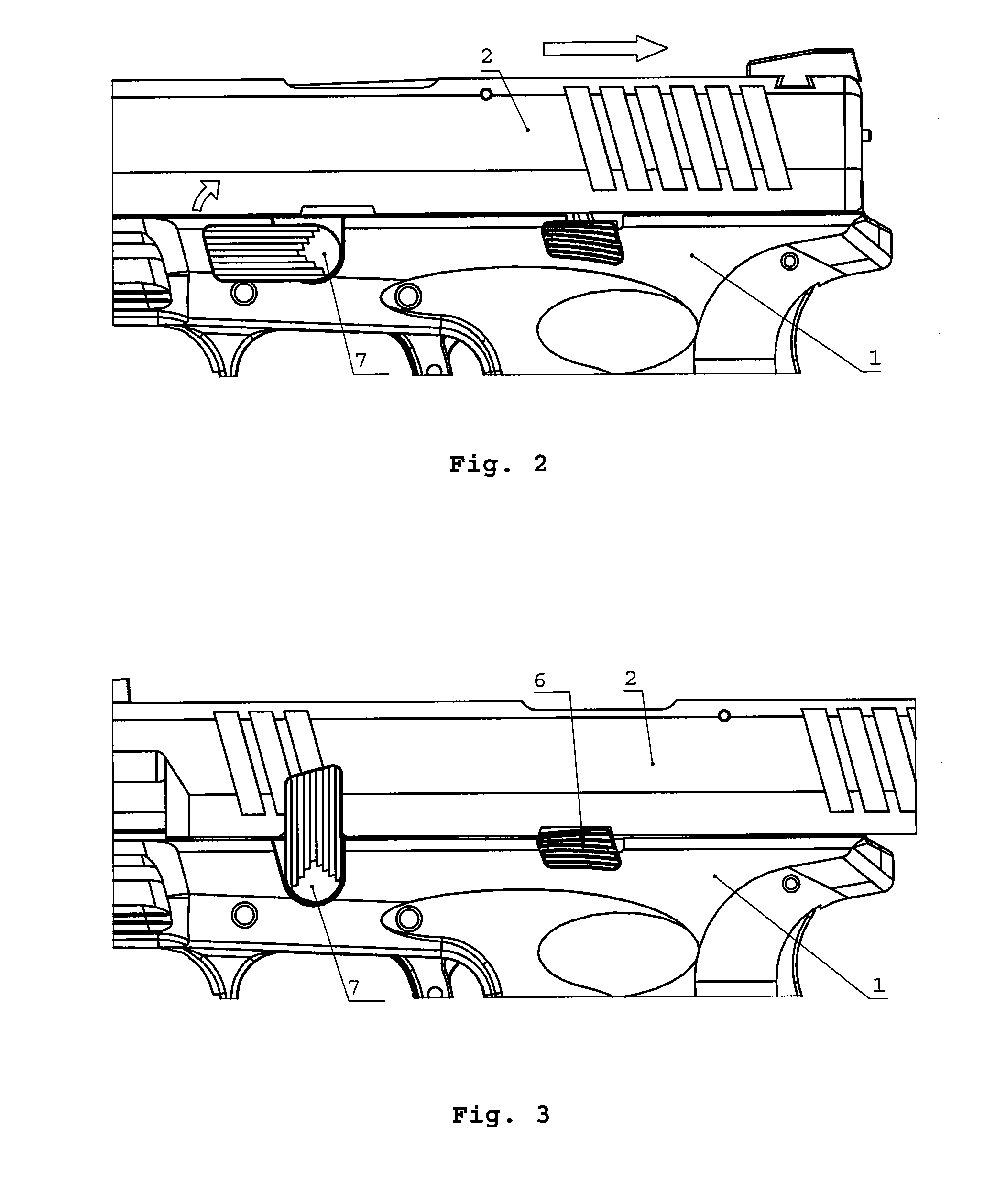 Mechanism for the disassembly of a handgun without triggering