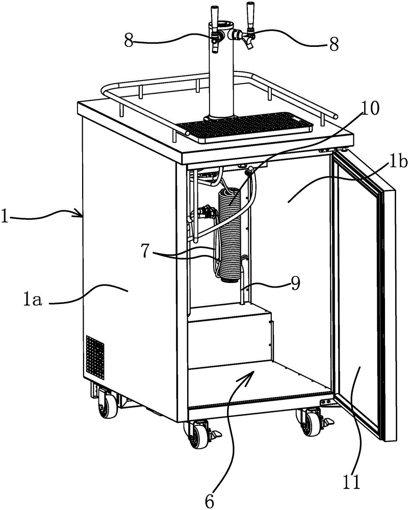 Dual cooling type draught beer machine