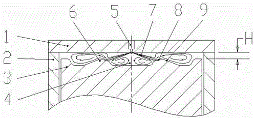 Diesel engine multi-point distribution type guide bench combustion chamber