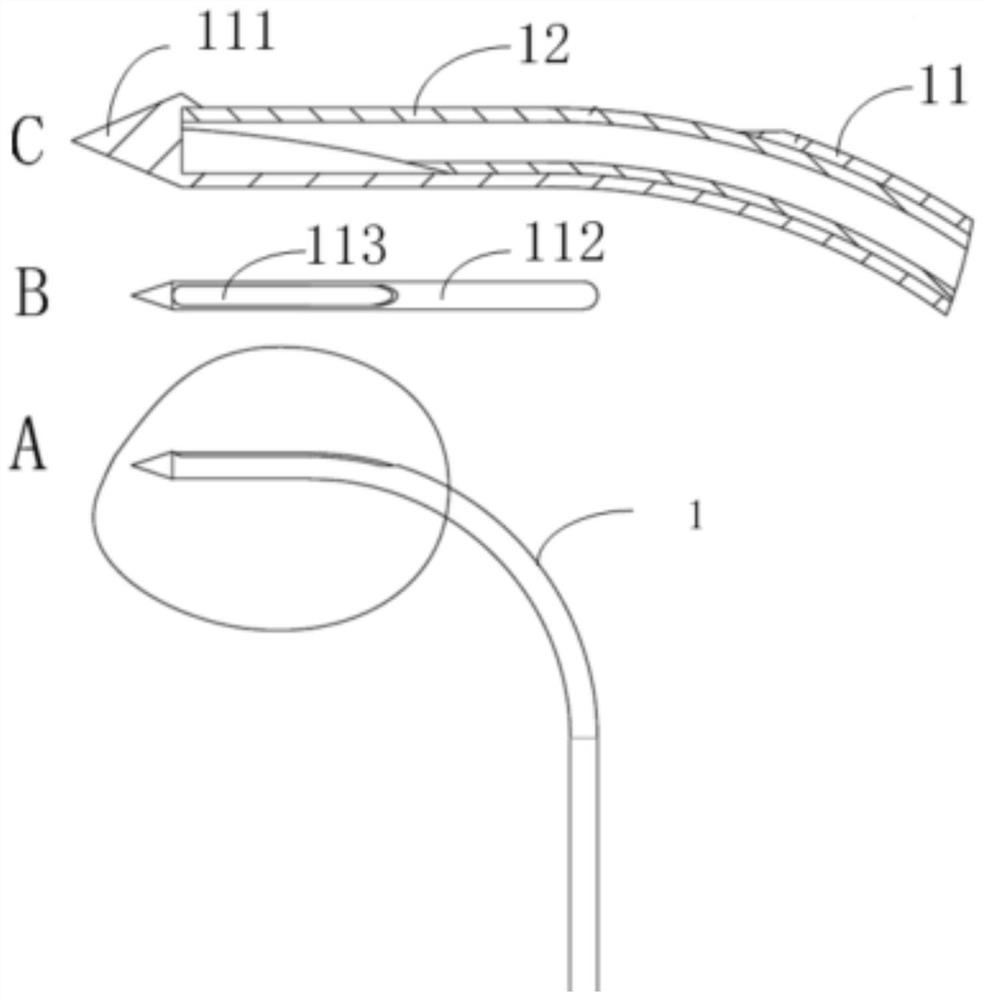 A suction cutting multi-point sampling needle with active deformation function