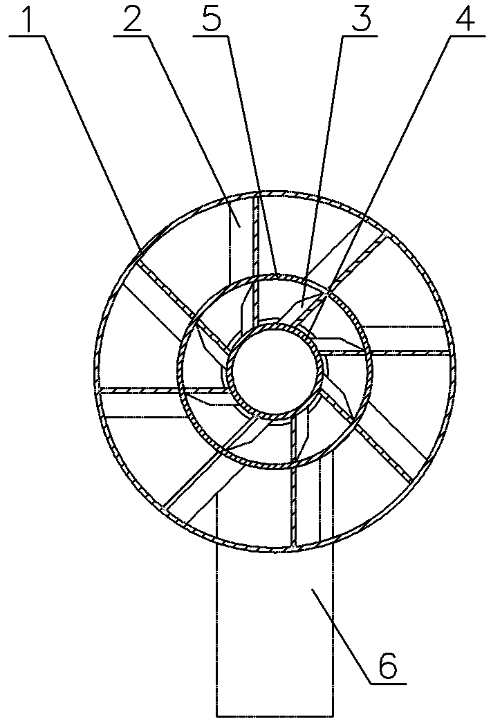 Spiral-flow type dilution mixer with adjustable blades for gas drainage