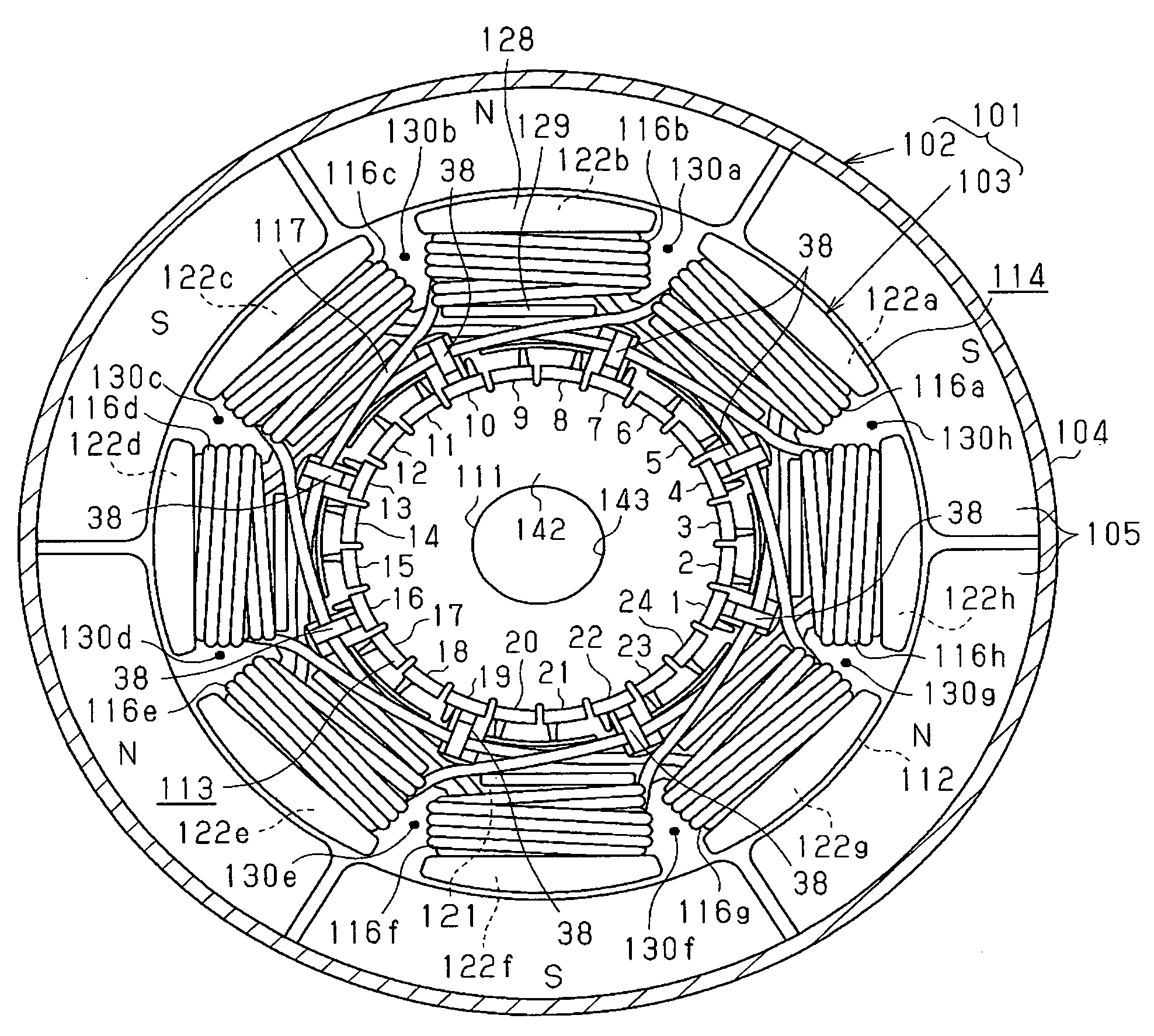 Armature, method for manufacturing the armature, and direct current motor