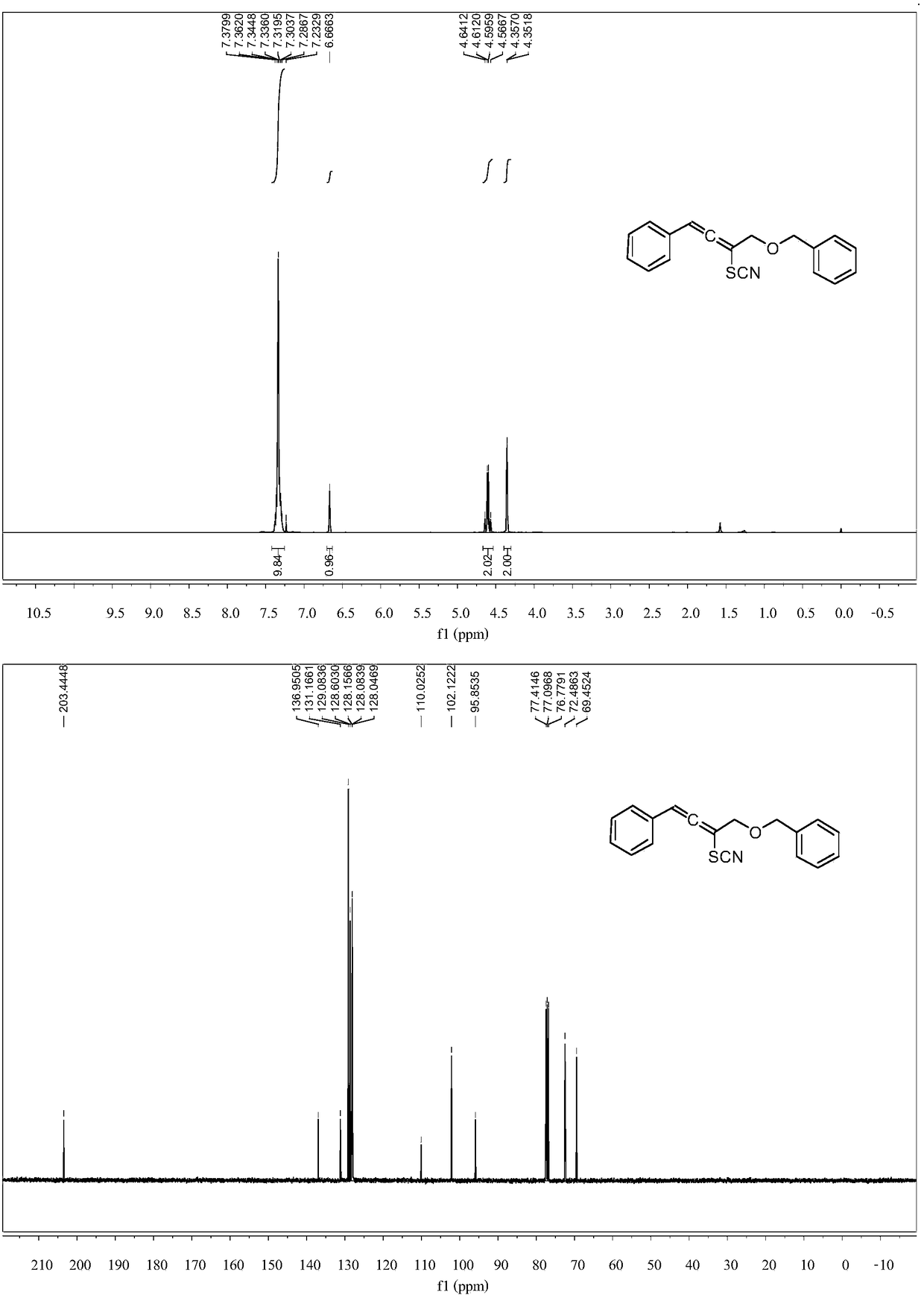 Allene thiocyanide derivative and synthesis method thereof