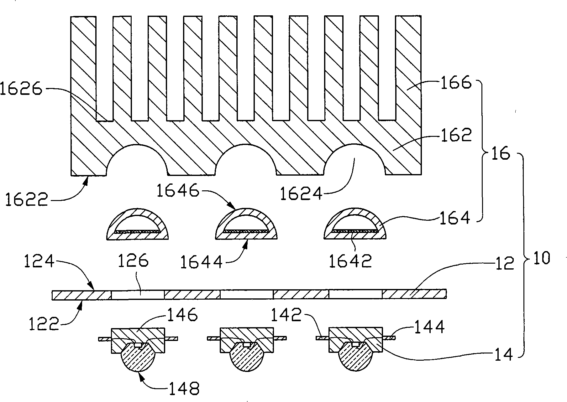 Light source module group with excellent heat dispersion performance