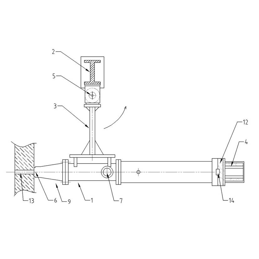 Clay gun plugging machine of smelting furnace for oxygen-enriched smelting