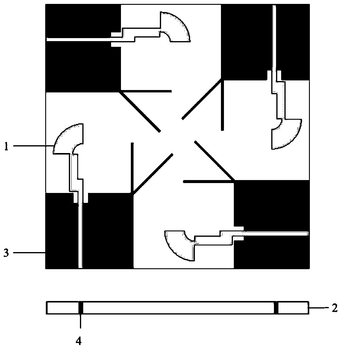 Broadband mimo antenna based on four elements