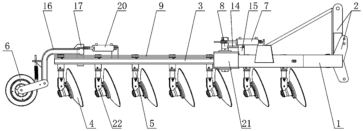 Horizontal swing type reversible disc plow