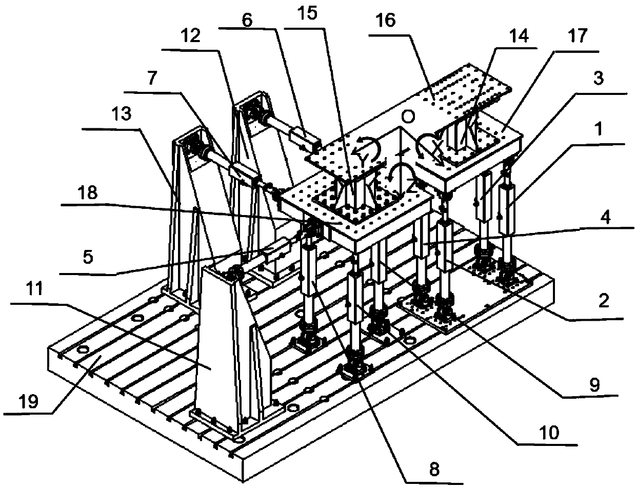 Posture control method of six-freedom-degree double electro-hydraulic vibrostand array simulation system