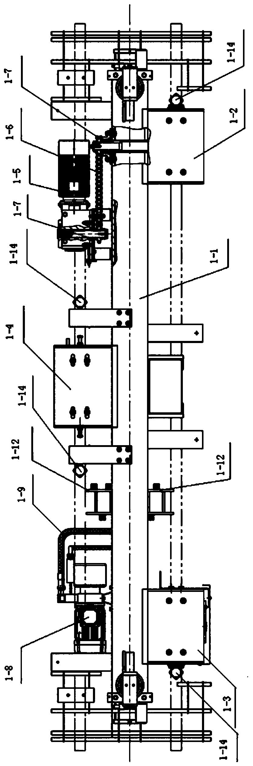 A mold platform traverse train set with a synchronous control device and its use method