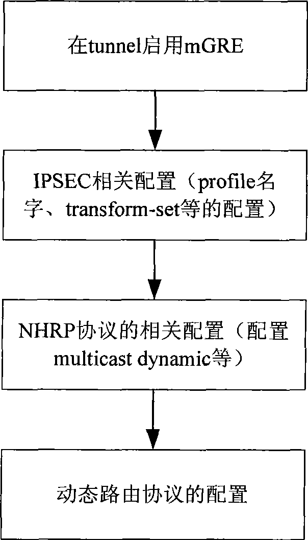 Method for realizing secure communication of any two ends of the internet in DMVPN