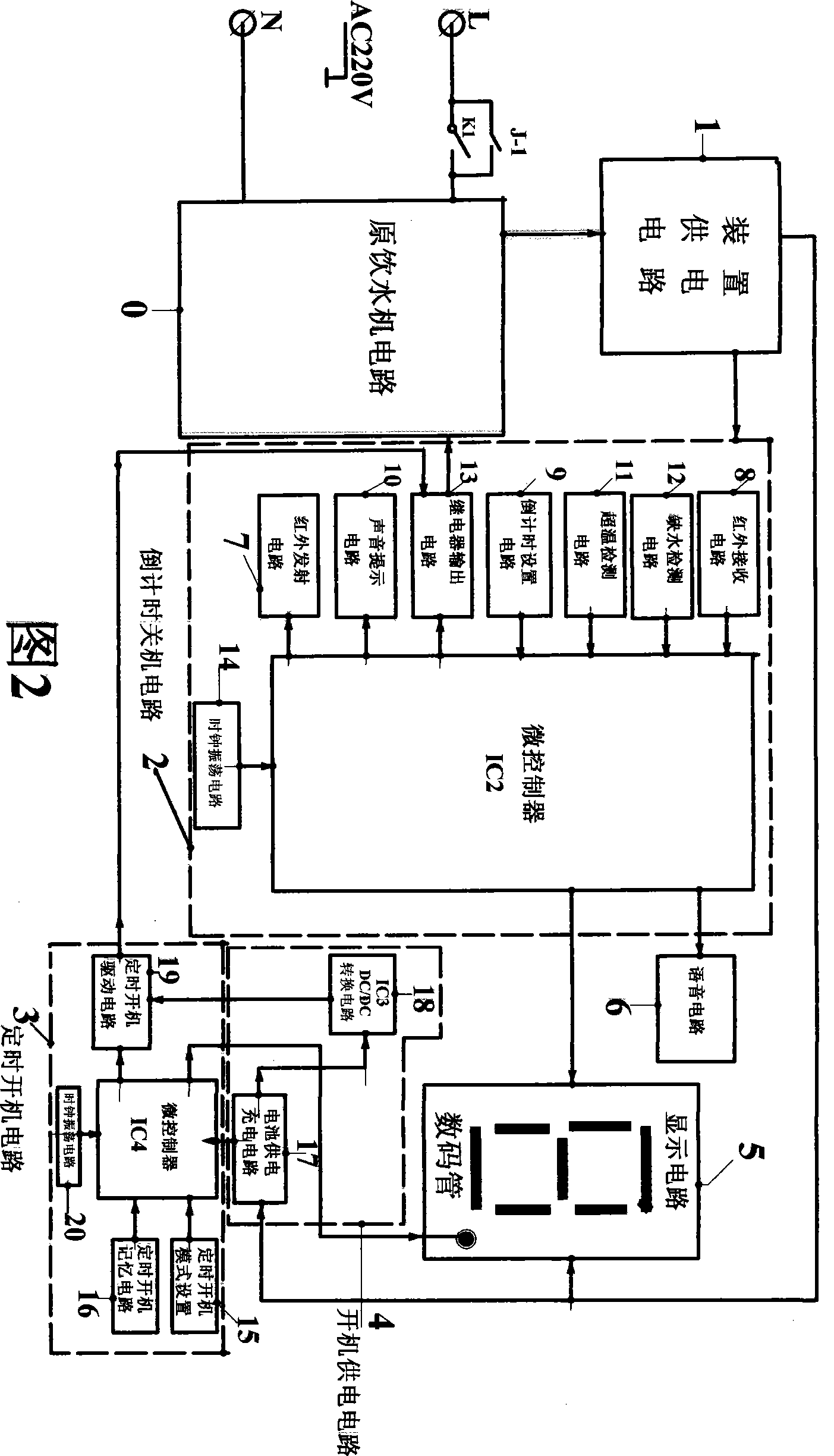 Electricity-saving control device for interaction type intelligent drinking machine