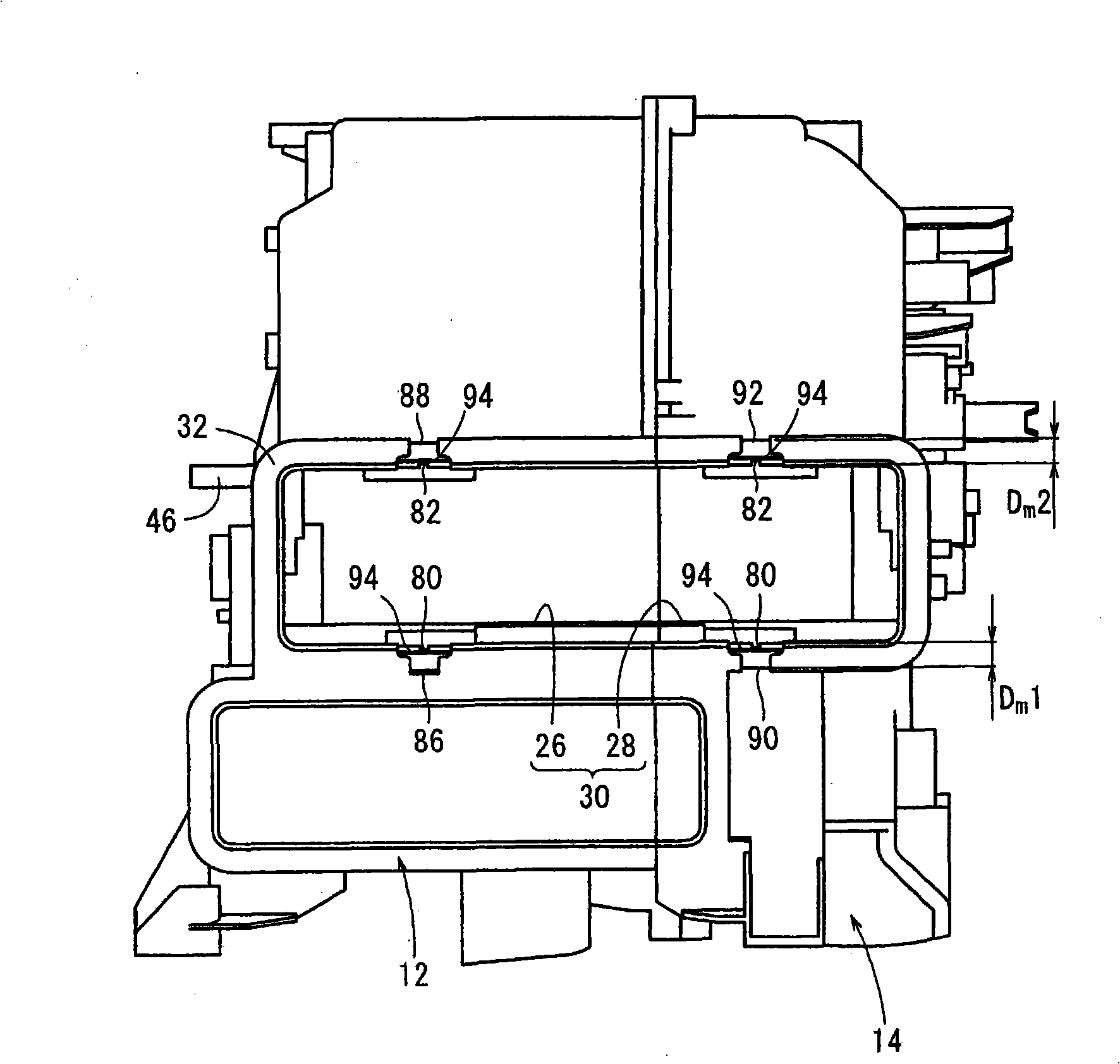 Separation component and vehicle air conditioner having the separation component