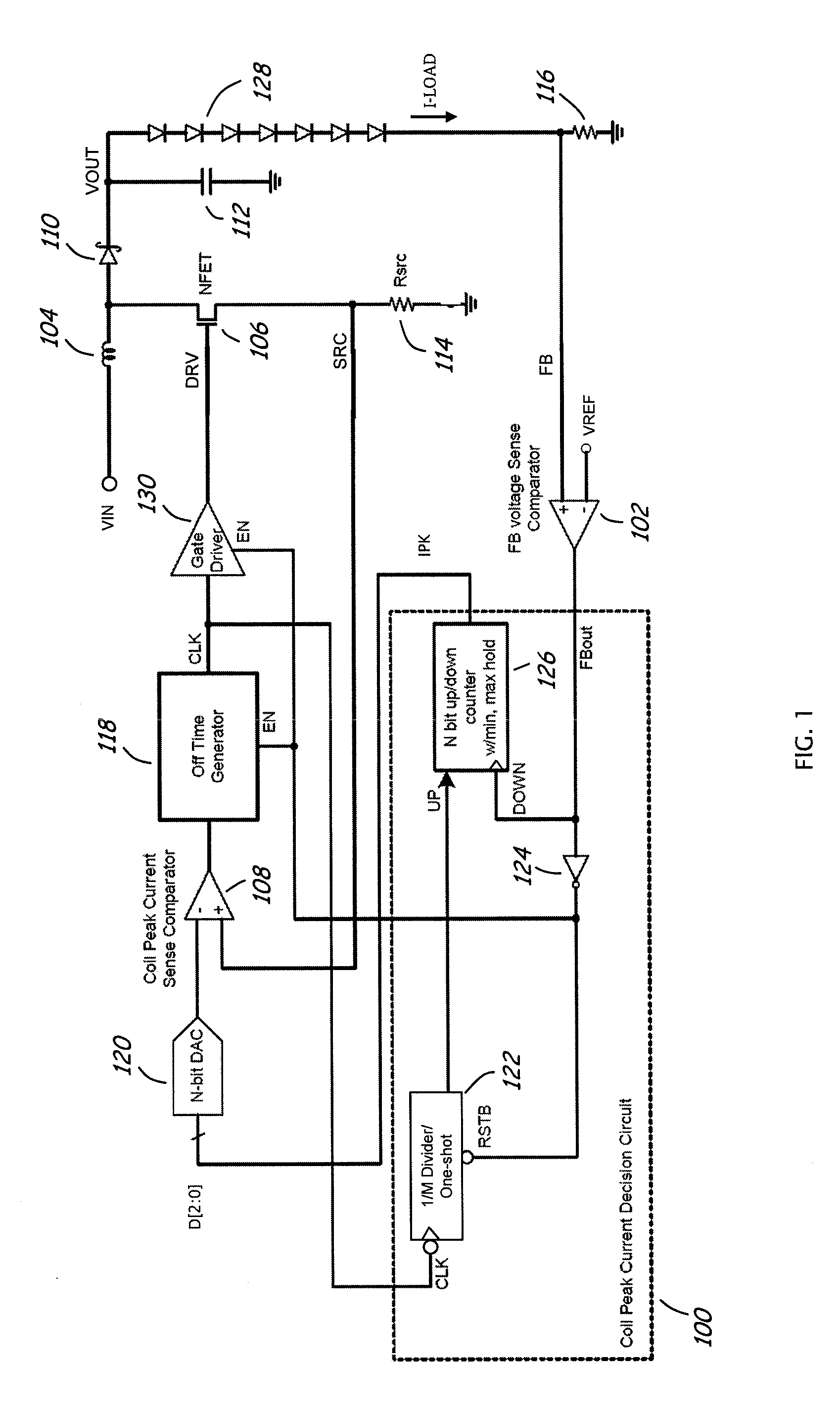 Boost converter with adaptive coil peak current