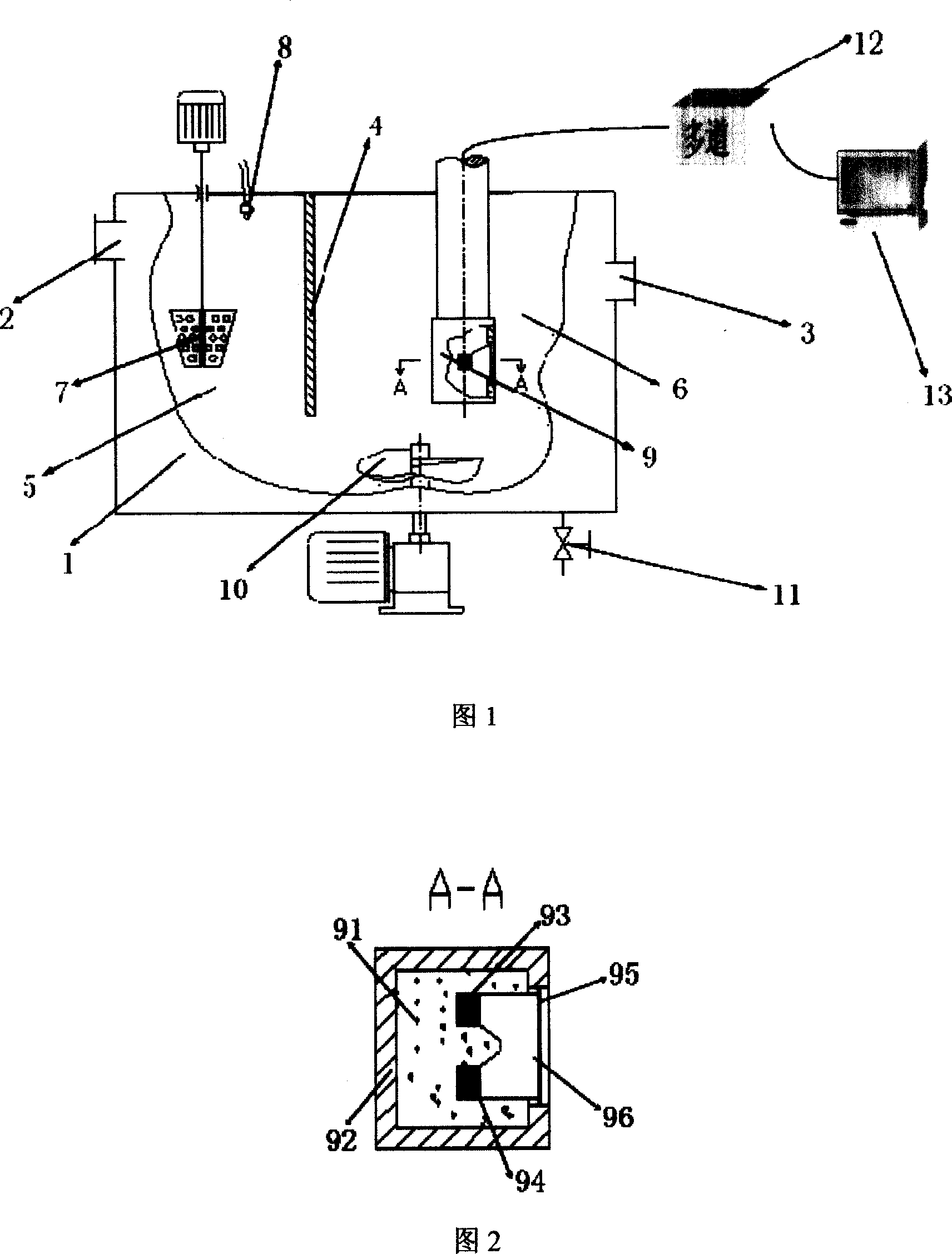 Multielement analysis device for on flowing detection and detection method