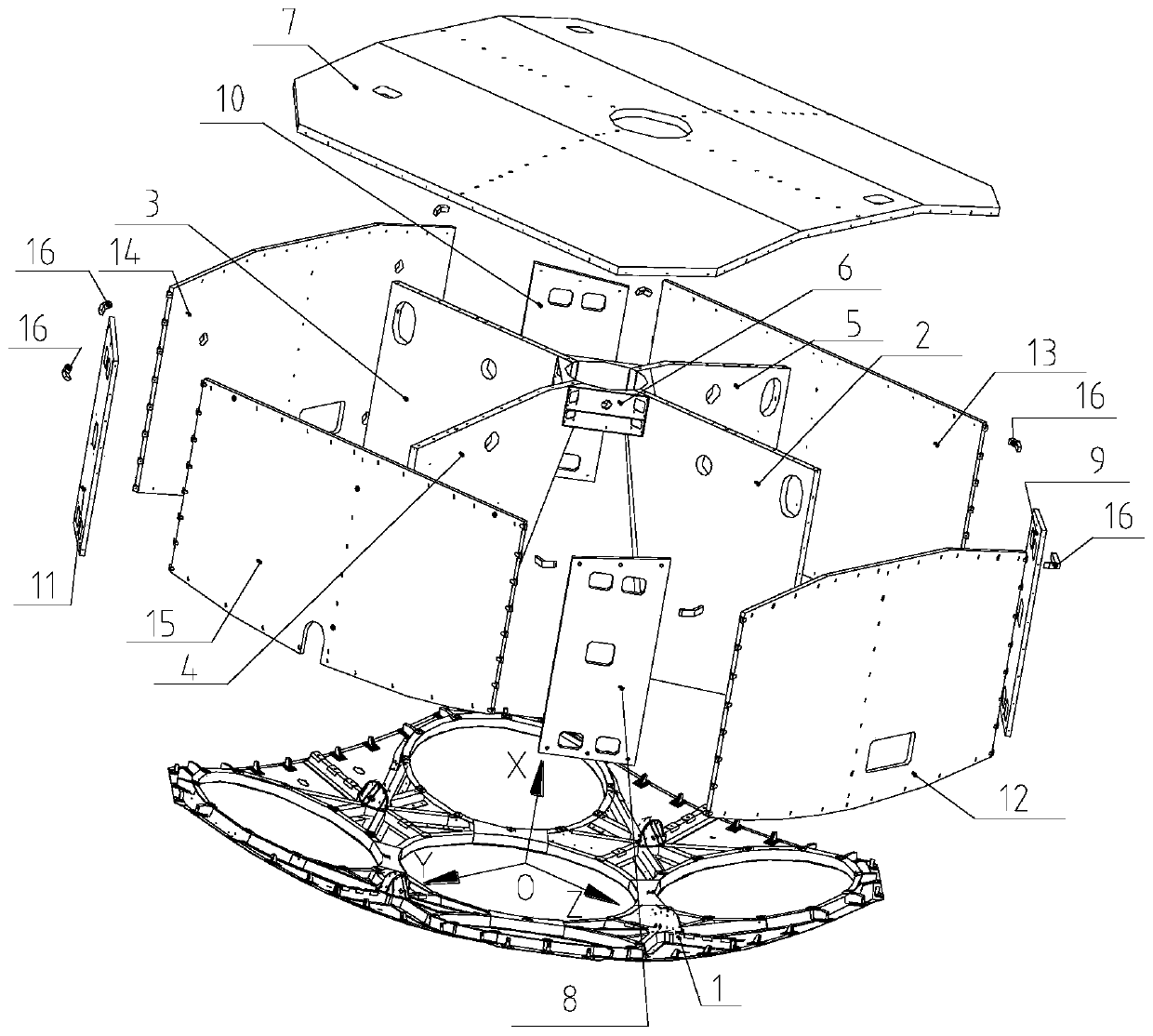 A lightweight spacecraft main structure