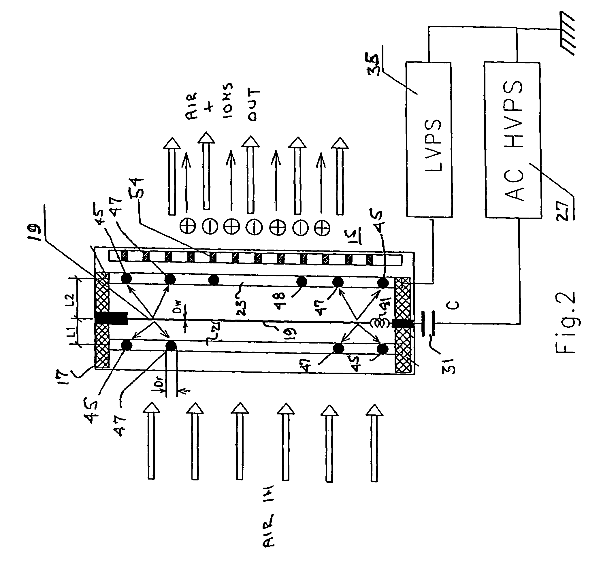 Air ionization module and method