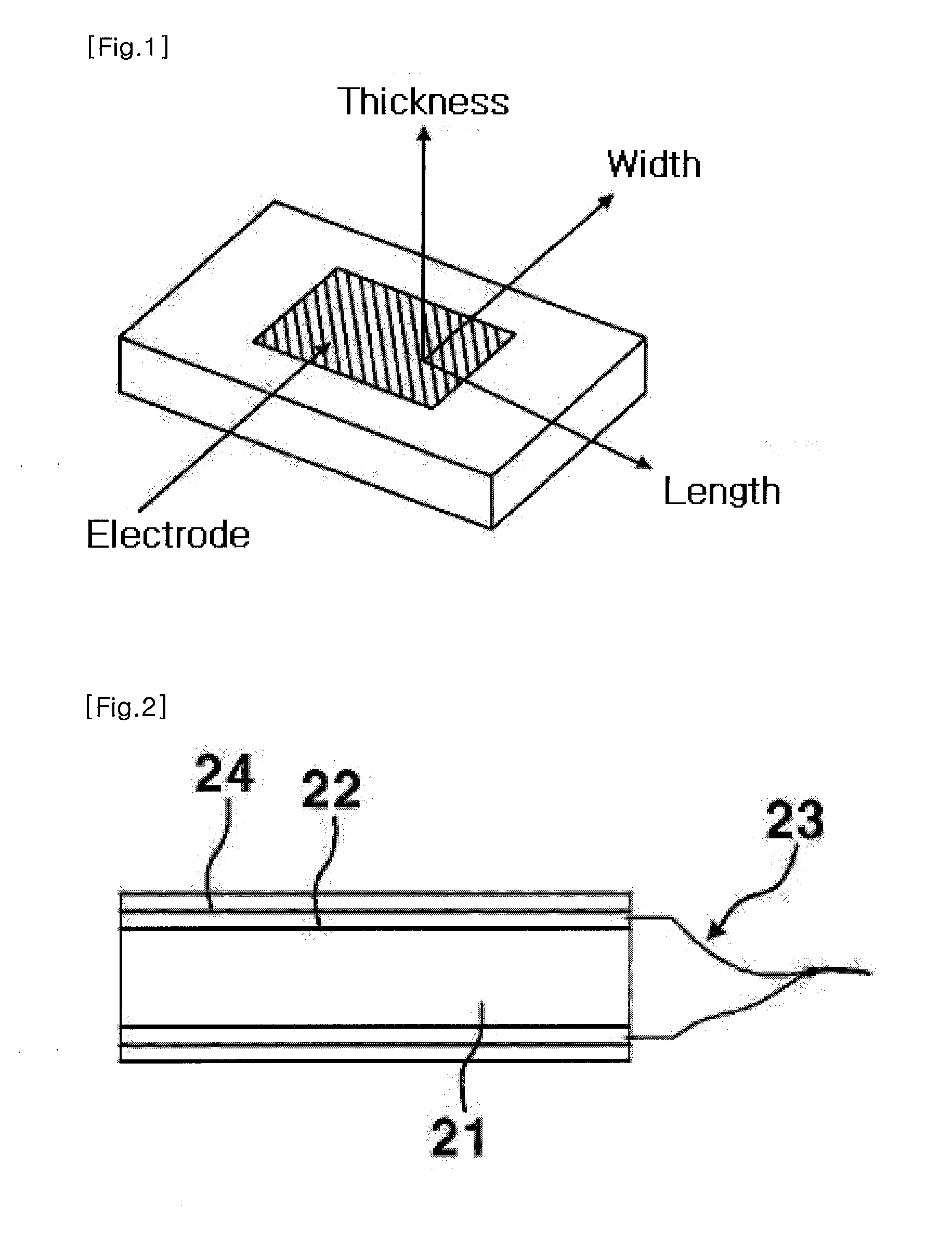 Sensor comprising a material which generates an electrical signal in response to elongation