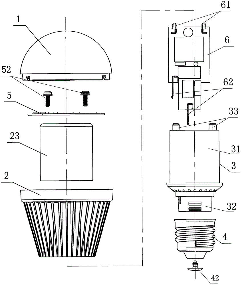 Light-emitting diode (LED) ball lamp in automatic production