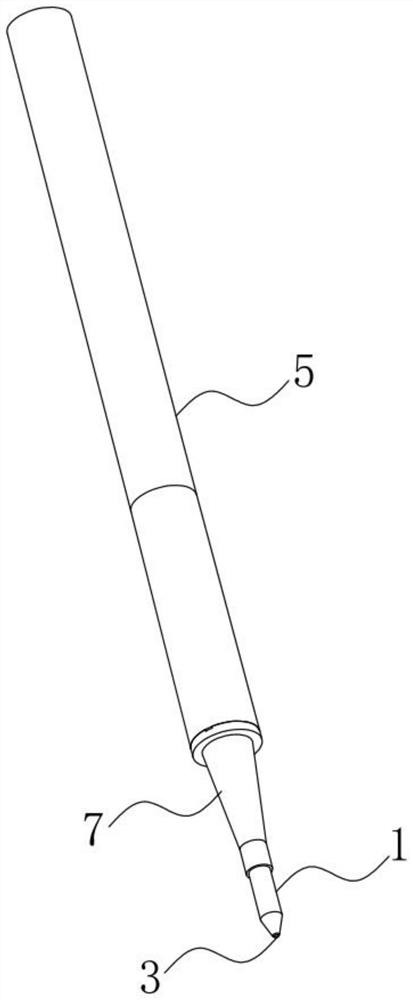 Direct liquid type refill capable of being used for pressing writing pen