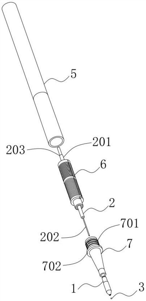 Direct liquid type refill capable of being used for pressing writing pen