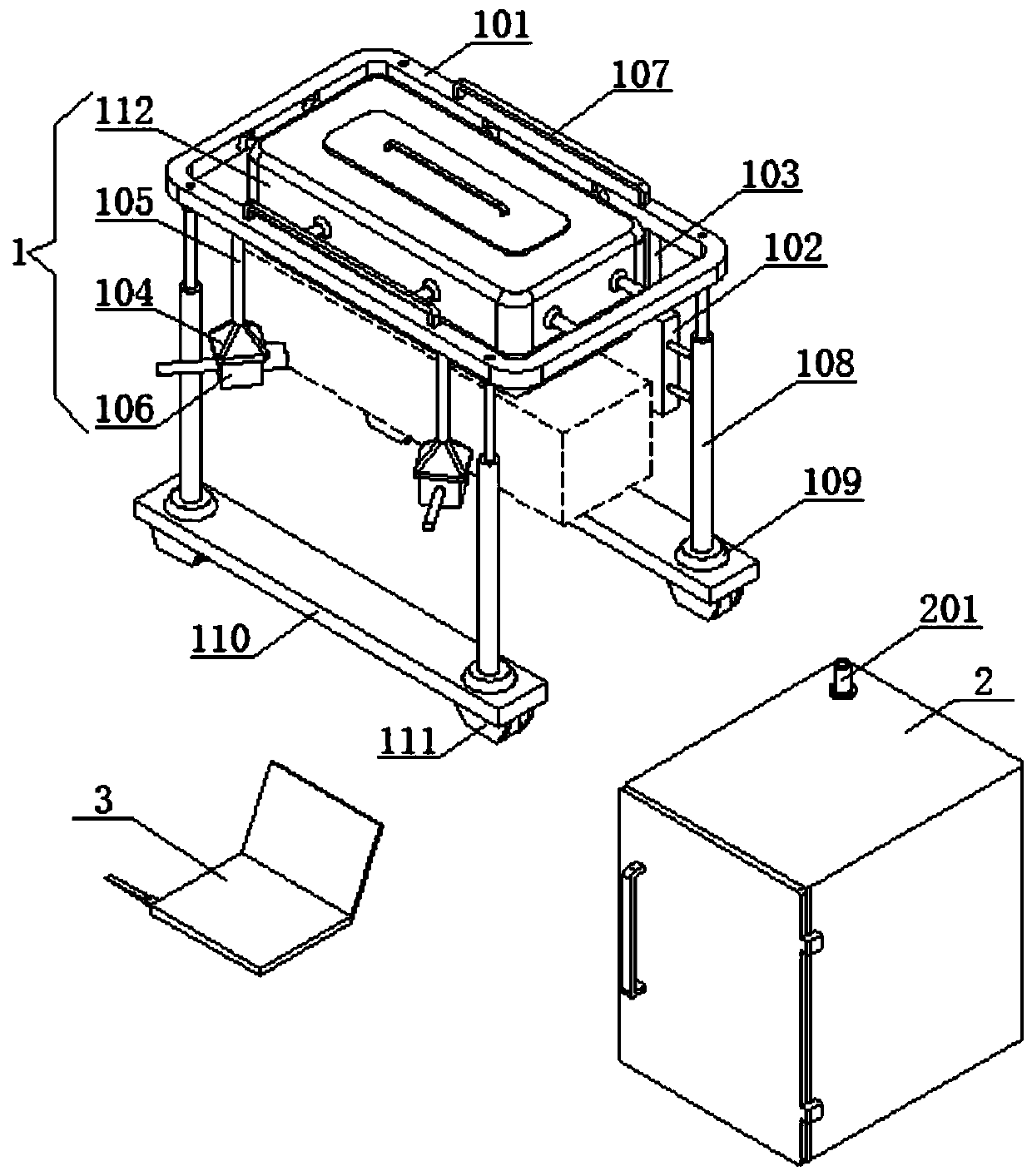 Body type light source based measurement and control system for large-area section flow field measurement