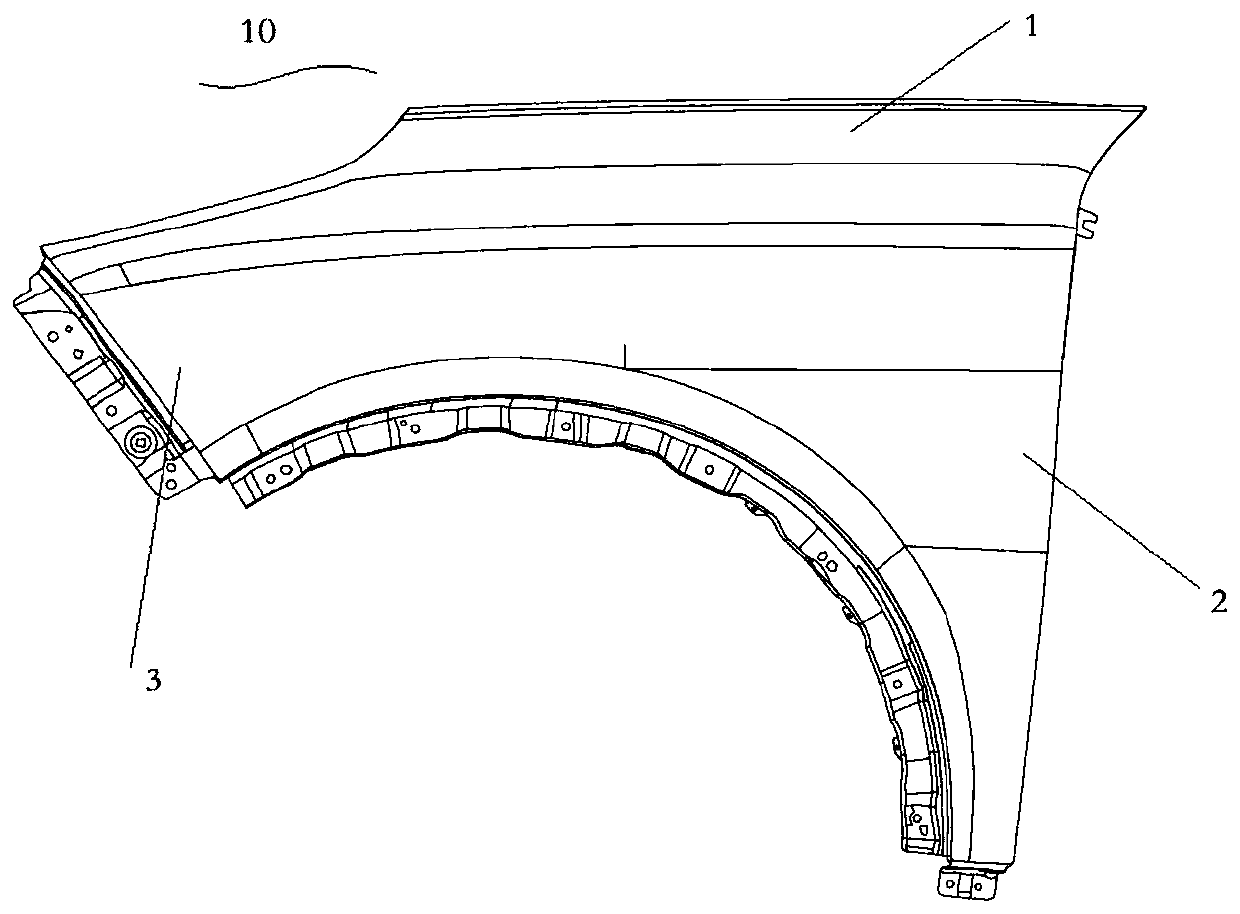 Fender, fender assembly structure and automobile