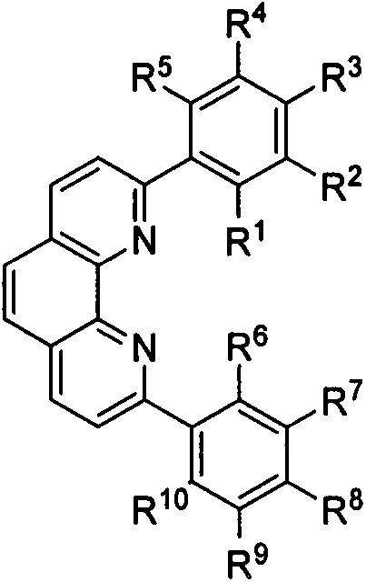 Preparation method and application of 2, 9-diaryl-substituted phenanthroline and 2, 9-diaryl-substituted phenanthroline iron complex