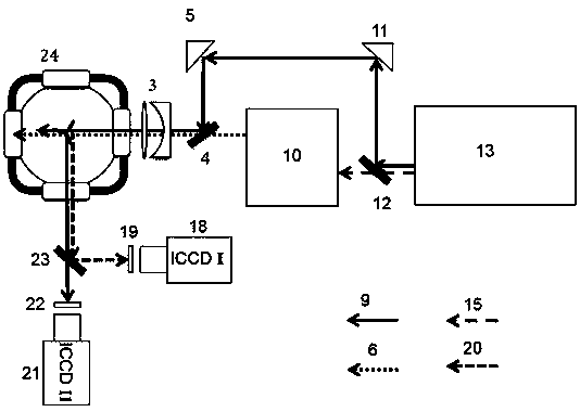 A device and method for simultaneously measuring diesel fuel spray structure and combustion characteristics