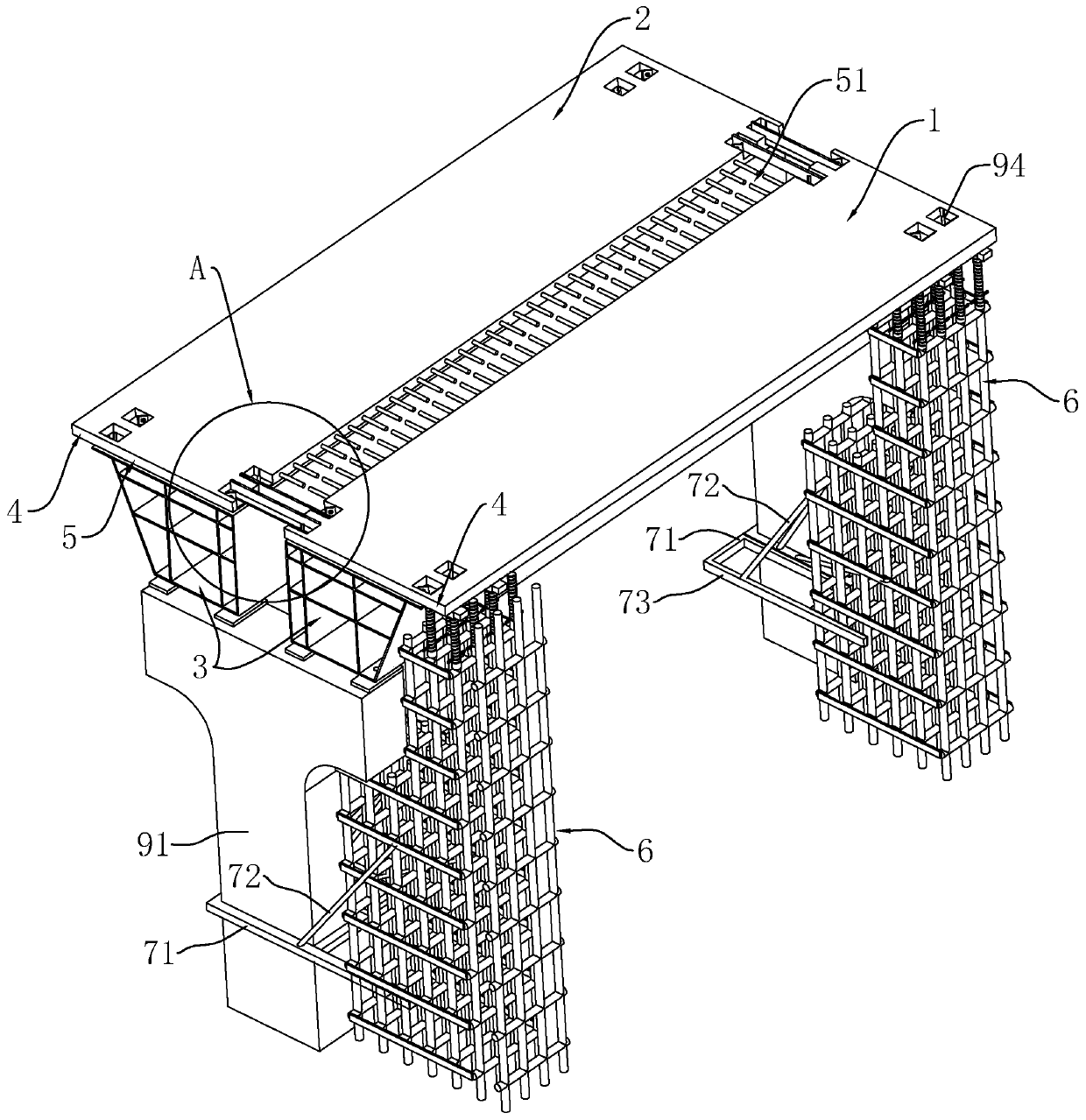 Construction method of reinforced concrete box girder