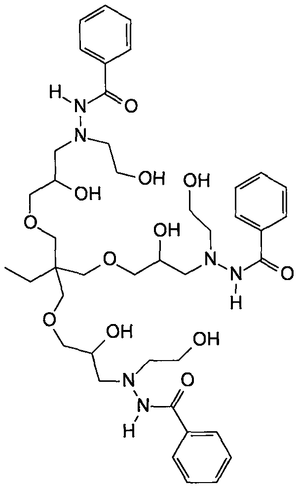 Polyhydroxyl tri-hydrazide initiator and preparation method thereof
