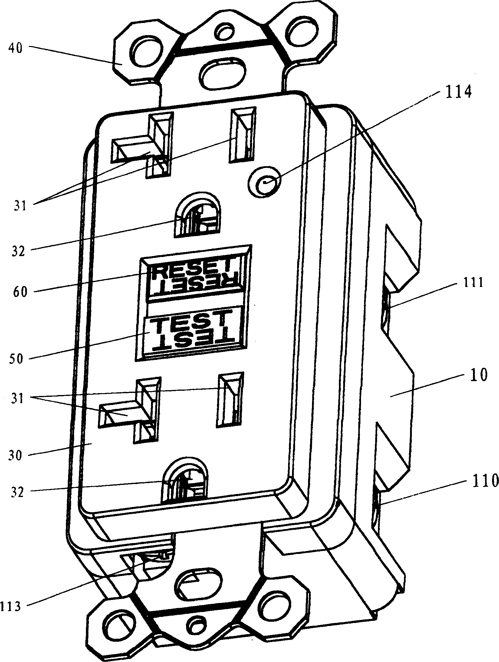 Inverted wiring protector for grounding fault circuit breaker
