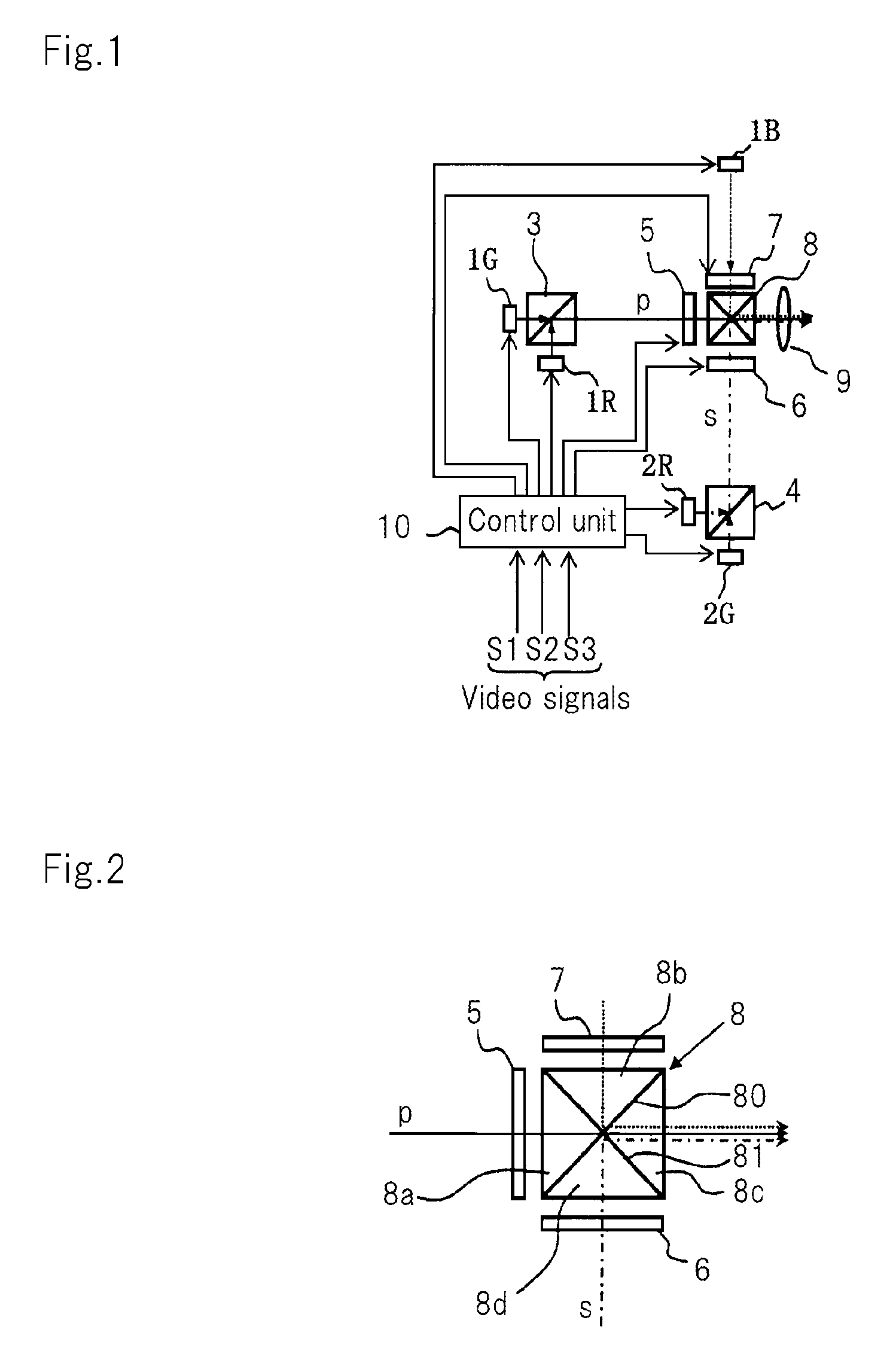 Projector spatially modulating incident light to display images of different colors