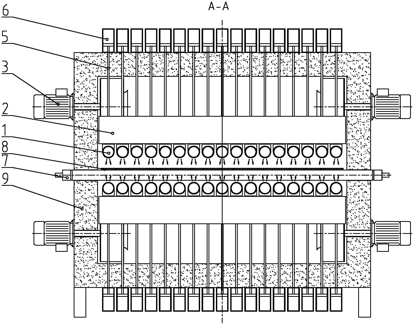 Heating device for flat glass