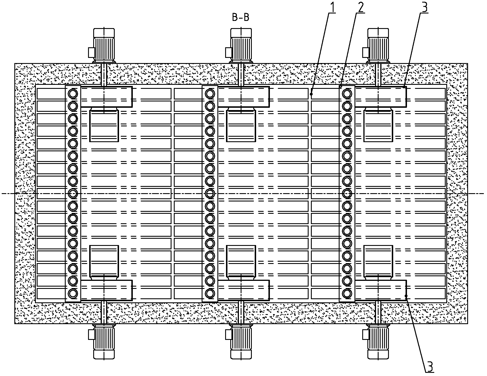 Heating device for flat glass