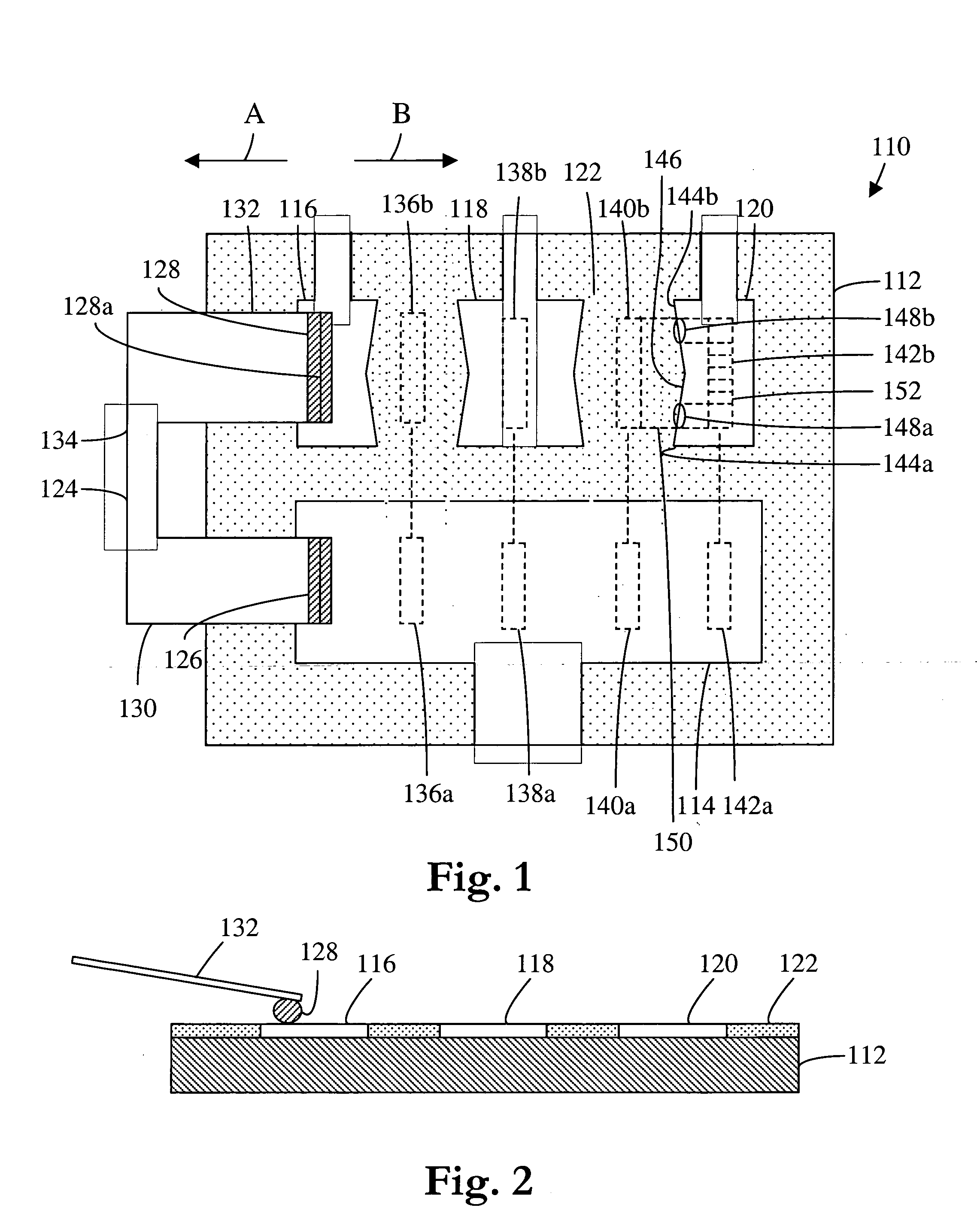 Contact structures for sliding switches